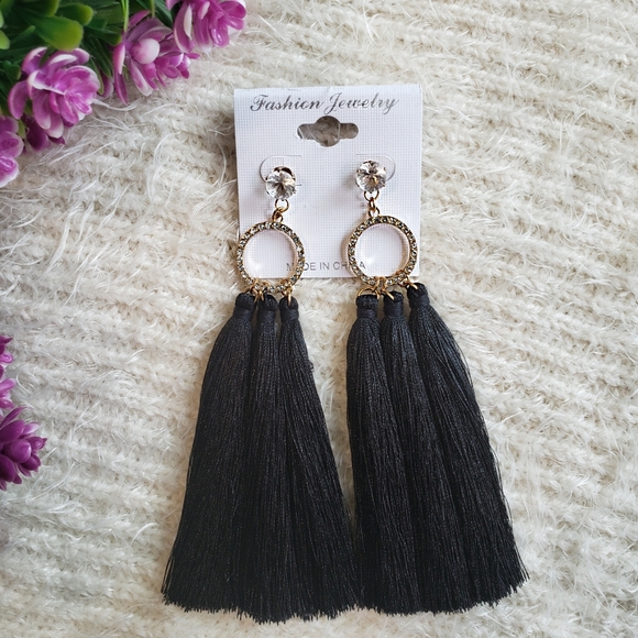 Jewelry - Black Tassel Earrings